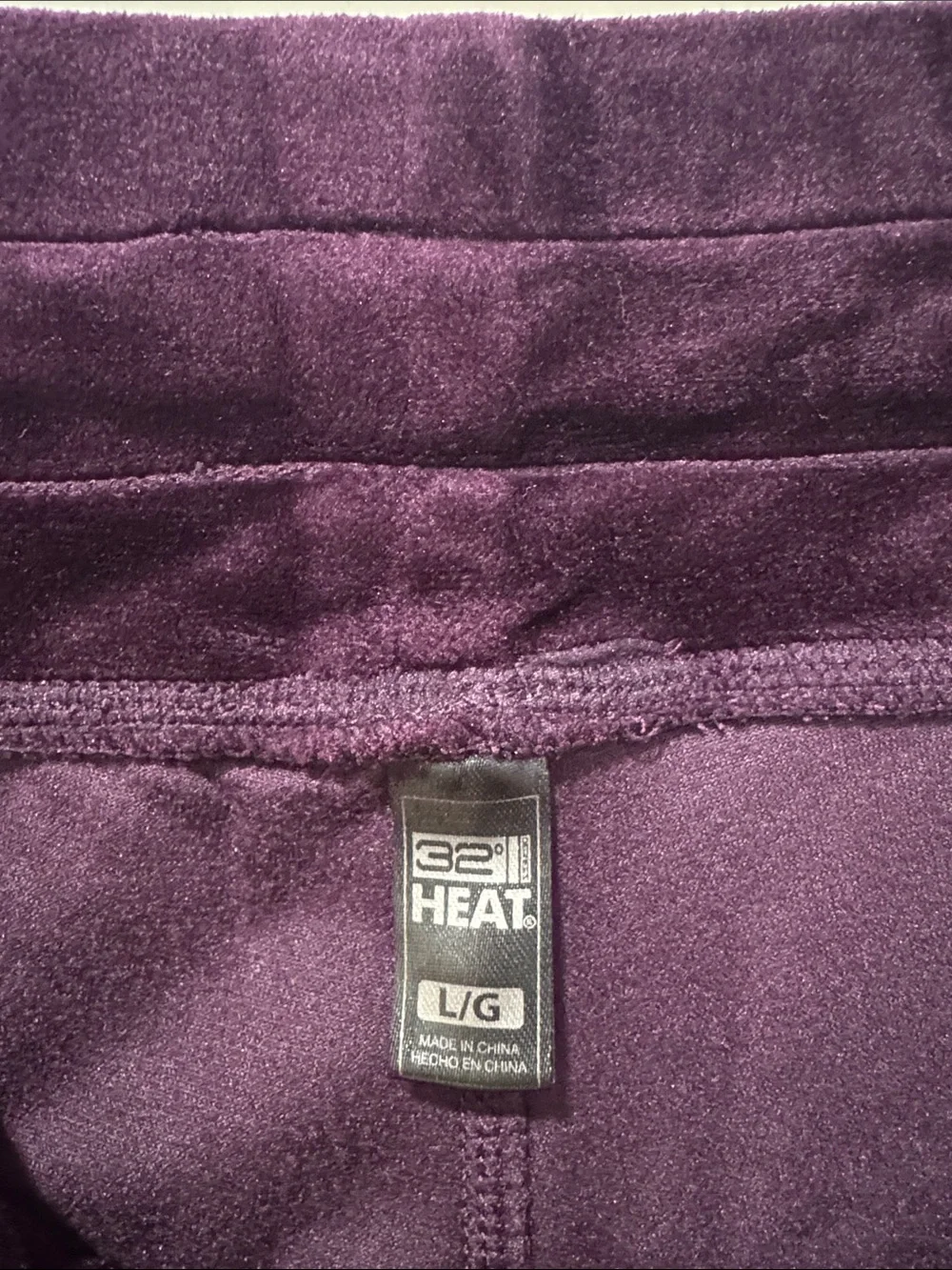 32 Degrees Plush Velour Joggers in Deep Plum